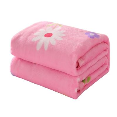 China Single Bed Blanket Quick Warm Coral Velvet Quilt Four Seasons Anti-Static Super Soft Flannel Sheet Blanket Double for sale