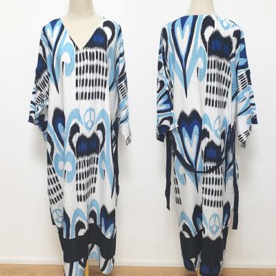 China Breathable summer 2022 European and American women's drying printed beach shirt bikini loose cover up for sale