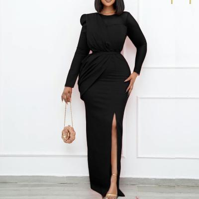 China New Arrivals Breathable Sexy Plus-size Women's Long Dress With Stitching Mesh Dress 2022 for sale