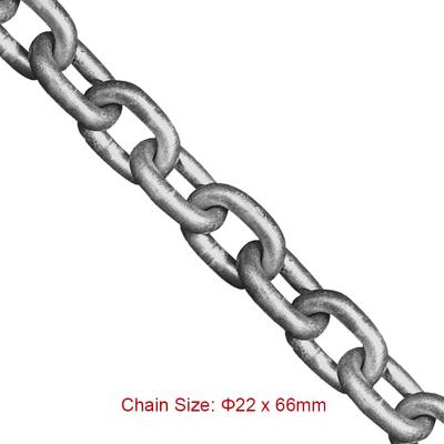 China Conveyor Chain SCIC Fishing Chains 22*66mm DIN763, DIN764, DIN766 Aquaculture Mooring Chain for sale