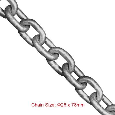 China Conveyor Chain SCIC Fishing Chains 26*78mm DIN763, DIN764, DIN766 Aquaculture Mooring Chain for sale