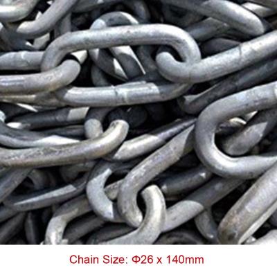 China Conveyor Chain SCIC Fishing Chains 26*140mm DIN763, DIN764, DIN766 Aquaculture Mooring Chain for sale