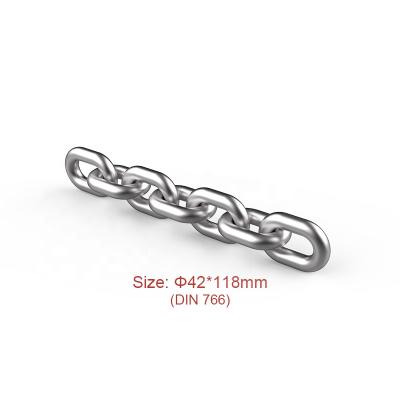 China Bucket Elevator SCIC Conveyor And Elevator Chains 42*118mm DIN 766 Round Steel Link Chain for sale