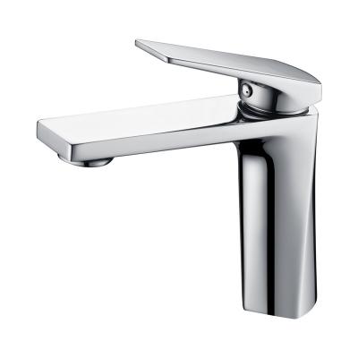 China Modern Fashion Furniture Basin Faucet Chrome Plated Stainless Steel Faucet Low Lead Copper Body Single Handle Basin Faucet for sale