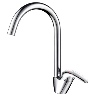 China Chrome Plated Household Kitchen Faucet Factory Made Modern Hot And Cold Water Mixing Faucet Basin Sink Faucet for sale