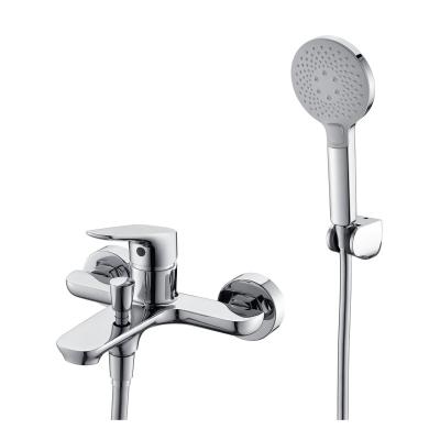 China With Slide Bar 1.5m Stainless Steel Hose Wall Mounted Faucet With Hand Held Shower And Tub Faucet Durable for sale