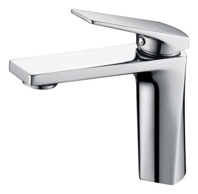 China Modern Basin Faucet Chrome Plated Stainless Steel Faucet Low Lead Copper Body Single Handle Basin Faucet for sale