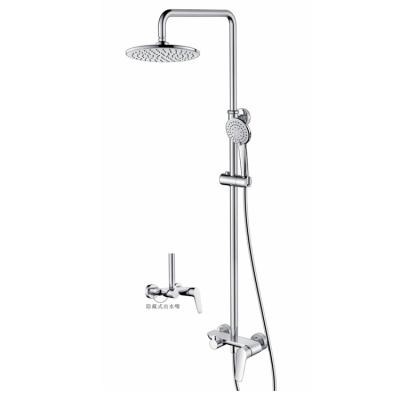 China With Sliding Bar Chrome Plated Shower Column Triple Function Faucet Round Multifunctional Hand Held Shower Column Faucet for sale