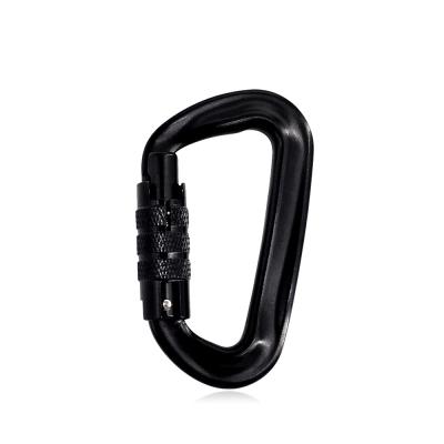 China 12KN Aviation Aluminum Outdoor Camping Rise CE Certified D Shape Snap Hook Carabiner Self-Locking Hammock for sale