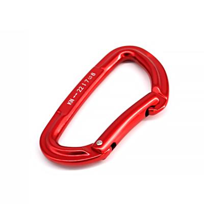 China Outdoor Climbing Activity 22KN D Shape Quick Draw Hammock Locking Snap Clips Aluminum Outdoor Climbing Hook Carabiner for sale