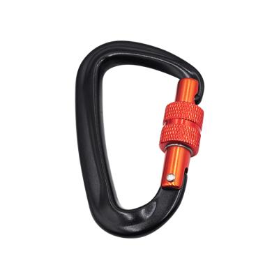 China Hot Selling Outdoor Climbing Activity Wonjo Ultralight 12KN D Shaped Hammock Carabiner High Quality Black for sale