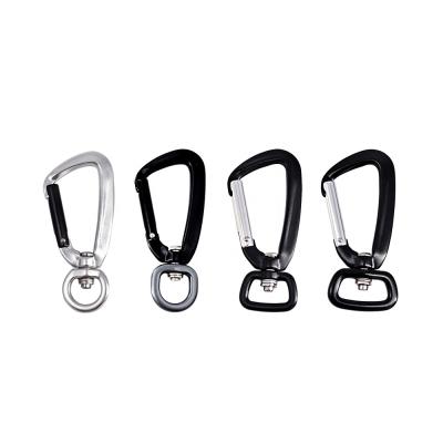 China Dog Leash 4KN Aviation Aluminum Alloy D Shape Twist Door Locking Dog Leash Rotating Carabiner Hook for sale