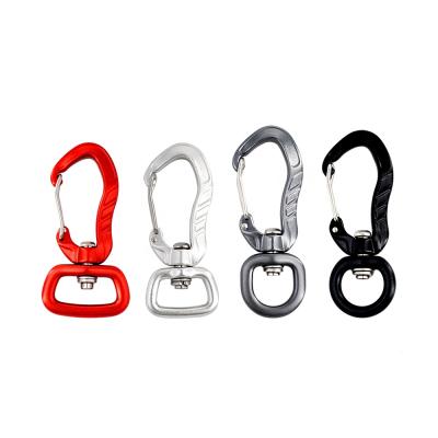 China Outdoor Climbing Activity Pet Supplies Lanyard Safety Aluminum Self Locking Snap Hook Swivel Carabiner for sale