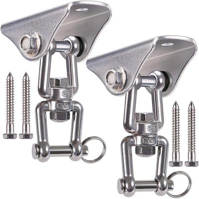 China Strong Swing Set Popular Heavy Duty Wonjo 4 Holes M10 360 Degree Swivel Stainless Steel Ceiling Swing Hook for sale