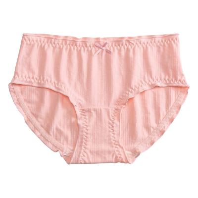 China Antibacterial Girl's Cotton Ladies Panties Mid-waist Cotton Bow Briefs Cute Threaded Student Sexy for sale