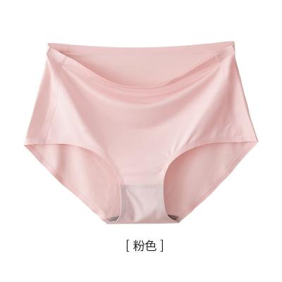 China Plus size antibacterial high ice silk ladies briefs breathable ladies underwear wholesale plus size underwear for sale