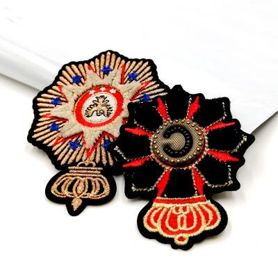 China custom 3d 3d sequin applique designs military embroidery patches blazer badge for sale