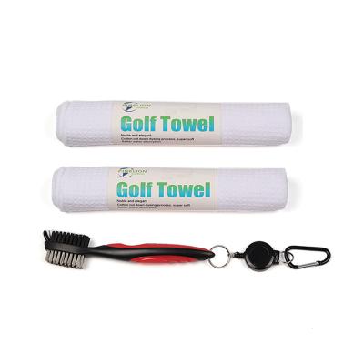 China Sustainable Microfiber Golf Towels Microfiber Waffle Waffle Golf Towel Custom Logo Golf Towel for sale