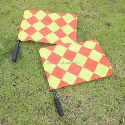 China High Quality PP Polyester PE Refree Flag Soccer Hand Flag Soccer Linesman Flag for sale