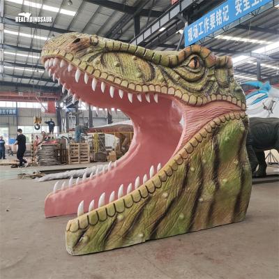 China Fiberglass Playground High Simulation Dinosaur Front Entrance For Park Exhibition Outdoor Door for sale