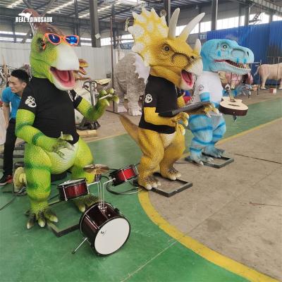 China Water & spray Smog Cartoon Animatronic Cute Dinosaur Interactive Rocking Band For Sale for sale