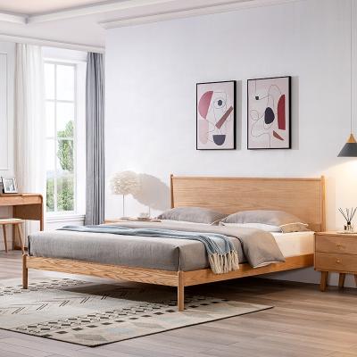 China Cheap Modern Home Wooden Queen King Frame Bed Double Solid Wood Furniture Bed for sale