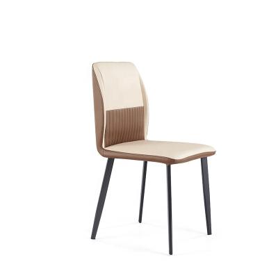 China Contemporary Modern Metal Frame Dining Room Furniture Luxury Leather Leg Dining Chair for sale