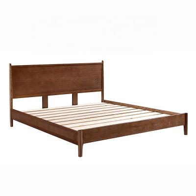 China Durable Modern Hotel Furniture Home Bed Set Classic Frame King Queen Size Double Solid Wood Single Bed for sale