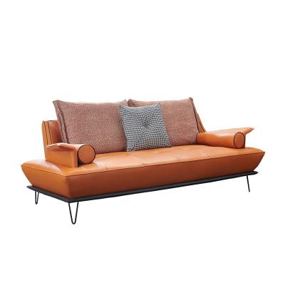 China Sectional Piece Sofa Genuine Leather Sofa Set from Modern Italian Style Living Sofa with Metal Legs for sale