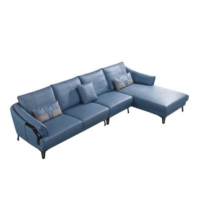 China Sectional Leather Gray Blue Lounge Couch Sofa from Sofa Furniture Home Modern Design for sale