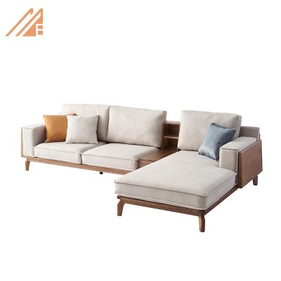 China Solid Wood Removable Cover Living Room Fabric Sofa Set Sectional Sofa With Drawer for sale