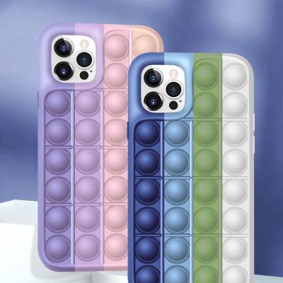 China 2021 Newest Unique Design Anti-fall Noise Push Bubble Relax Silicone Phone Case Cover For Iphone 7 X XS XR 11 12 pro max for sale