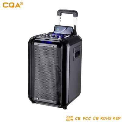 China 2019 PORTABLE new private model 10 inch speaker trolley speaker box design CQA brand with wireless charging for sale