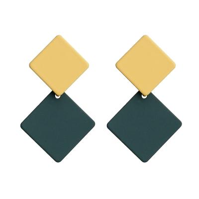 China Hot Sale New Fashion Earrings Korean Wild Wind Stud Earrings 2020 Retro Hot Simple Geometric Square Jewelry Earrings For Women for sale