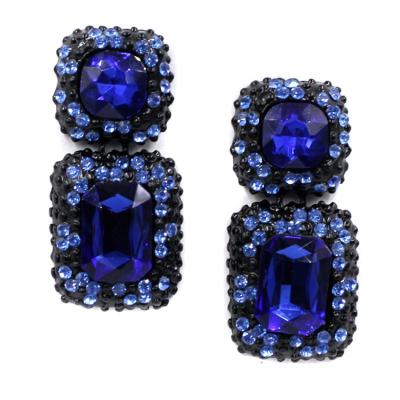 China European and American hot sale boho gemstone women's statement exquisite natural earrings fashion earring retro long stud earrings wholesale for sale