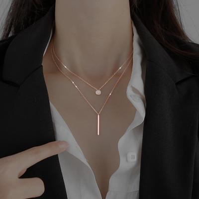 China TRENDY 2021 Long Diamond Clavicle Chain Charm Jewelry Silver Necklace Korean Instant Round Crystal Women Necklaces For Women for sale