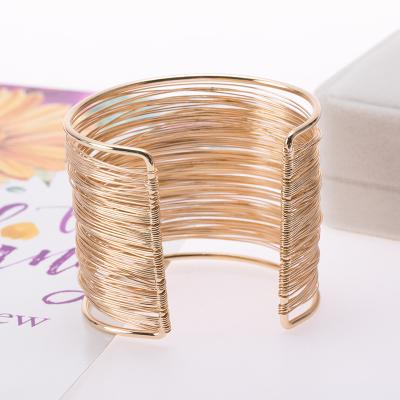 China European fashion bangles bracelets and American popular gold silver thread jewelry new fashion bangles open bracelets for women for sale