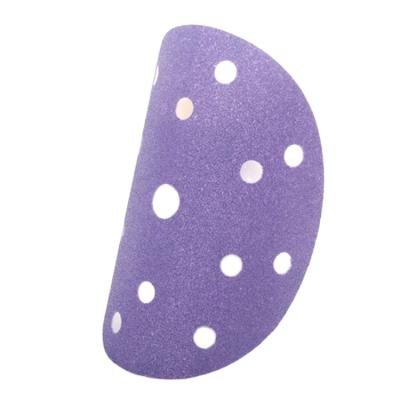 China 5inch 6inchTop Supplier Dry Sandpaper Around Purple Sandpaper With Holes On The Outside Purple Sand Film Q22T Purple Sandpaper for sale