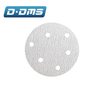 China Vehicle 125mm 6holes White Sandpaper for Polishing Metal and Stone for sale