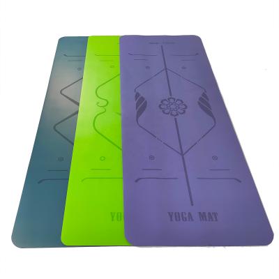 China Fashion Design PU Natural Rubber Foldable/Washable/Waterproof Yoga Mat With Alignment Line For Pilates for sale