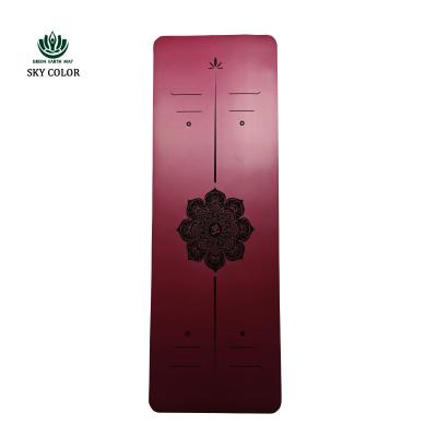 China High Quality Durable Eco-friendly Washable Waterproof Anti-slip Durable PU Natural Rubber Yoga Mat Custom Design For Pilates Decorative Pattern for sale