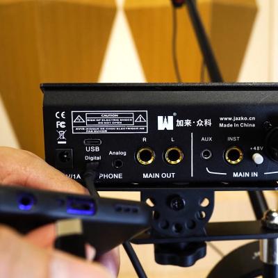 China 20HZ-20KHZ (+/-0.5dB) Frequency Response Audio Interface High Performance Desktop Sound Card For Live Streaming Recording AK-8 for sale