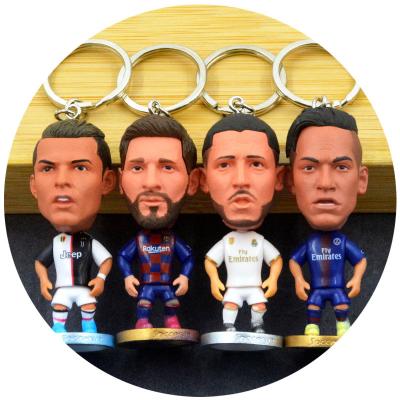 China Hot Selling Europe 3d Soccer Players Models Figurines Statues Custom Action Numbers PVC Toys Soccer Player Figure for sale