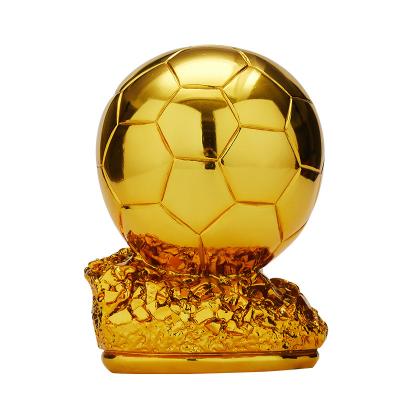 China Europe Plated Gold Plated Football Award Statue Soccer Trophy for sale