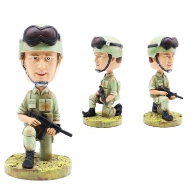 China Europe New Arrival Resin Soldier Bobblehead Office Home Decor Bobblehead for sale