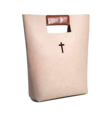 China 2021 New Style Fabric Material Felt Fabric Bible Carrying Tote Bag for sale