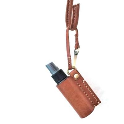 China Travel Leather Key Chain Sanitzer Holder Spray Holder Empty Bottles Leather Key Chain for sale