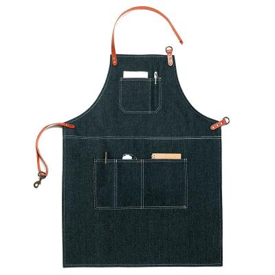 China Custom Shape Cowboy Cotton Kitchen Cleaning Chef Cooking Apron for sale