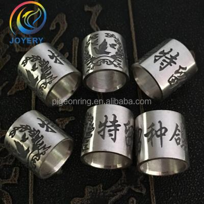 China High Quality 925 Viable Silver Gold Pigeon Rings Bird Rings Poultry Leg Band Chicken Ring for sale