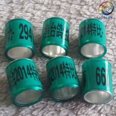 China Viable transparent aluminum&plastic 7.5mm ring for pigeons can be custom made with your name and phone number high quality pigeon rings for sale